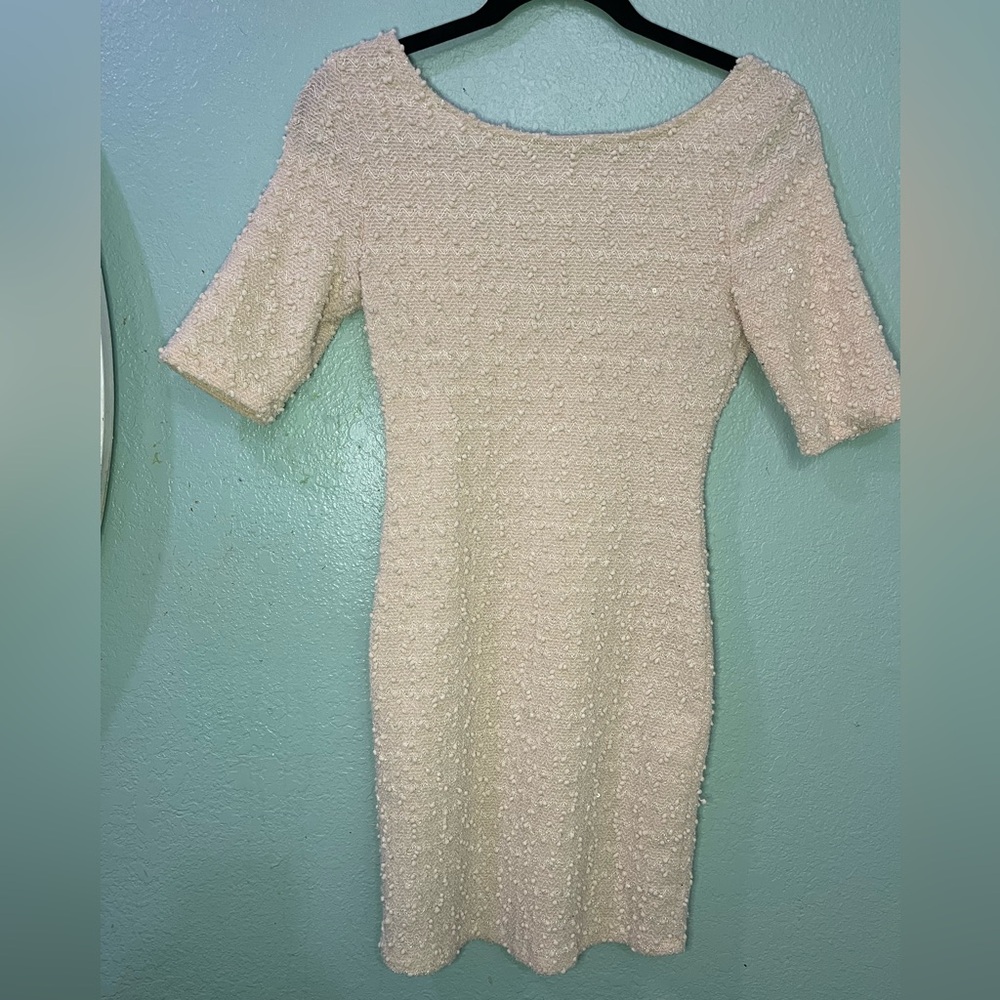 Forever 21 Cream Textured Midi Dress